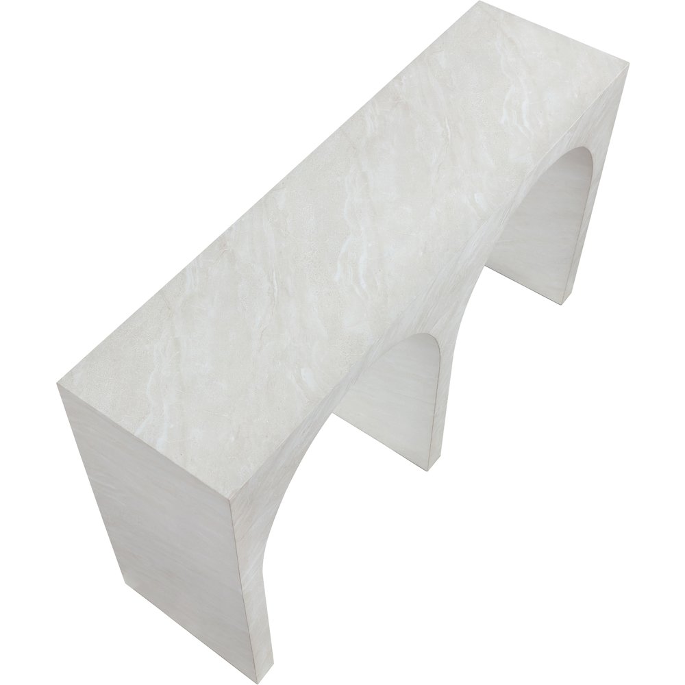 Faenza White Marble Finish Console Table