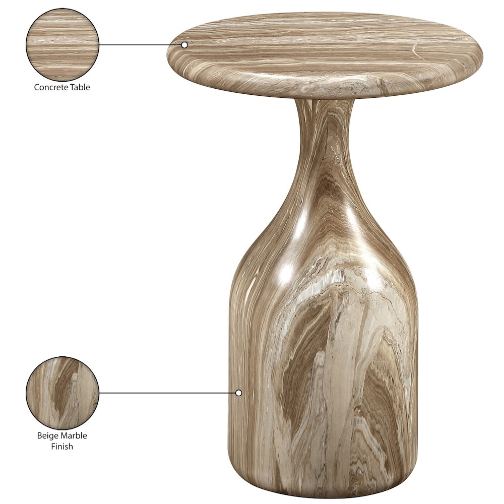 Savona Beige Concrete Indoor/Outdoor End Table