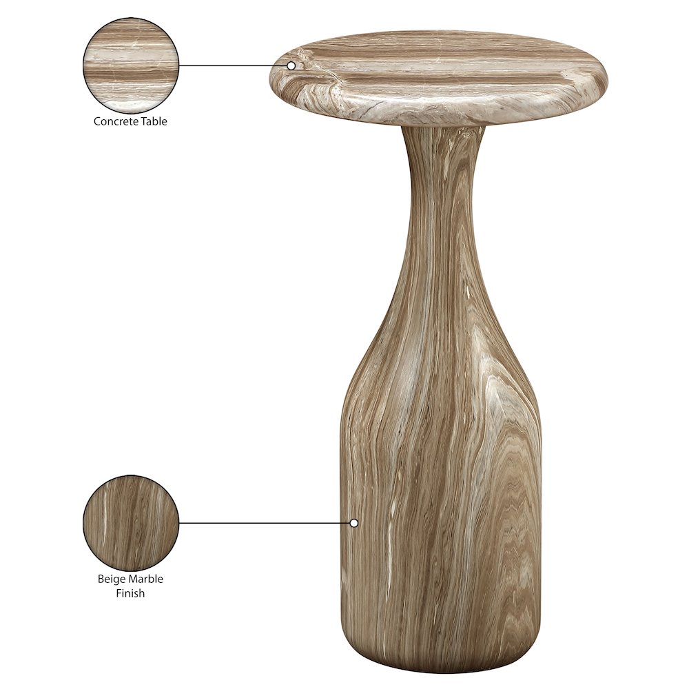 Savona Beige Concrete Indoor/Outdoor End Table