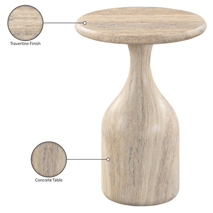 Savona Travertine Concrete Indoor/Outdoor End Table