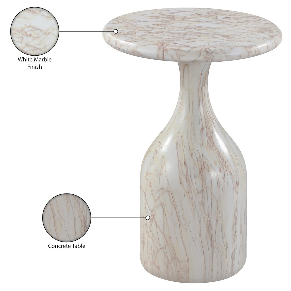 Savona White Concrete Indoor/Outdoor End Table