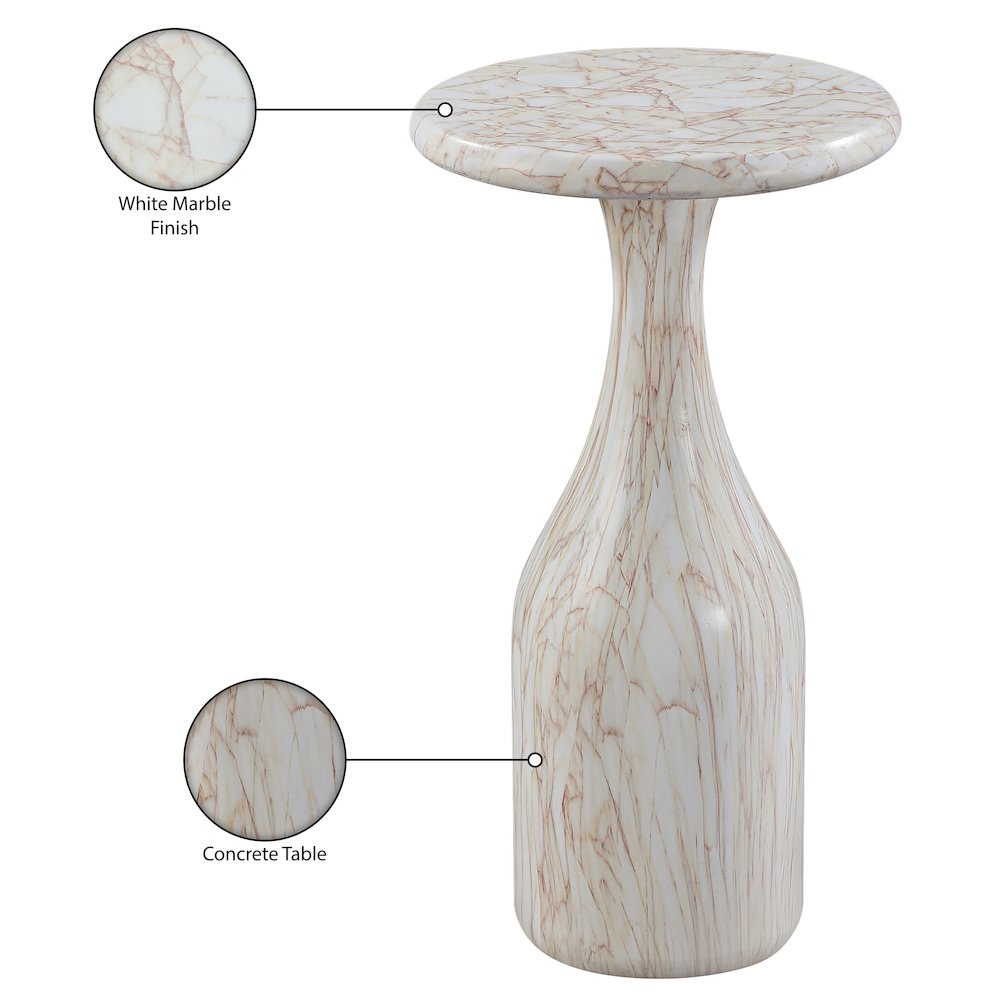 Savona White Concrete Indoor/Outdoor End Table