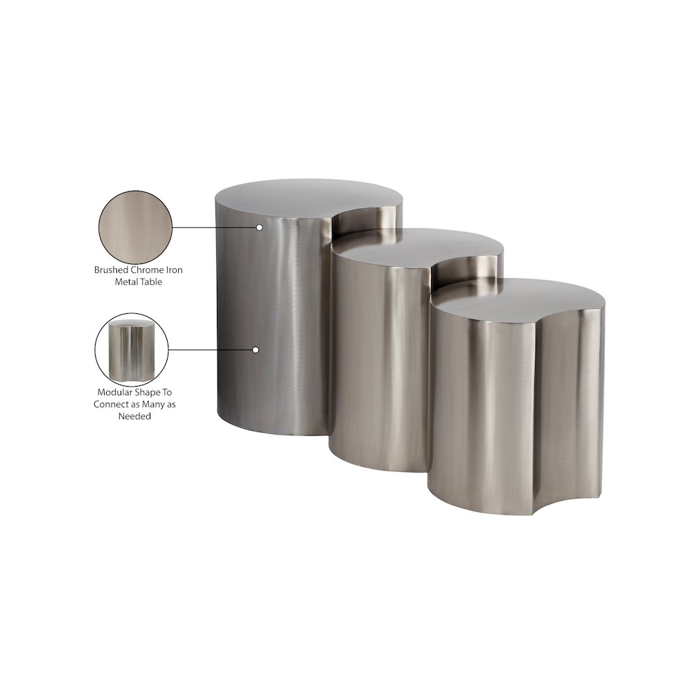 Dimple Silver End Table
