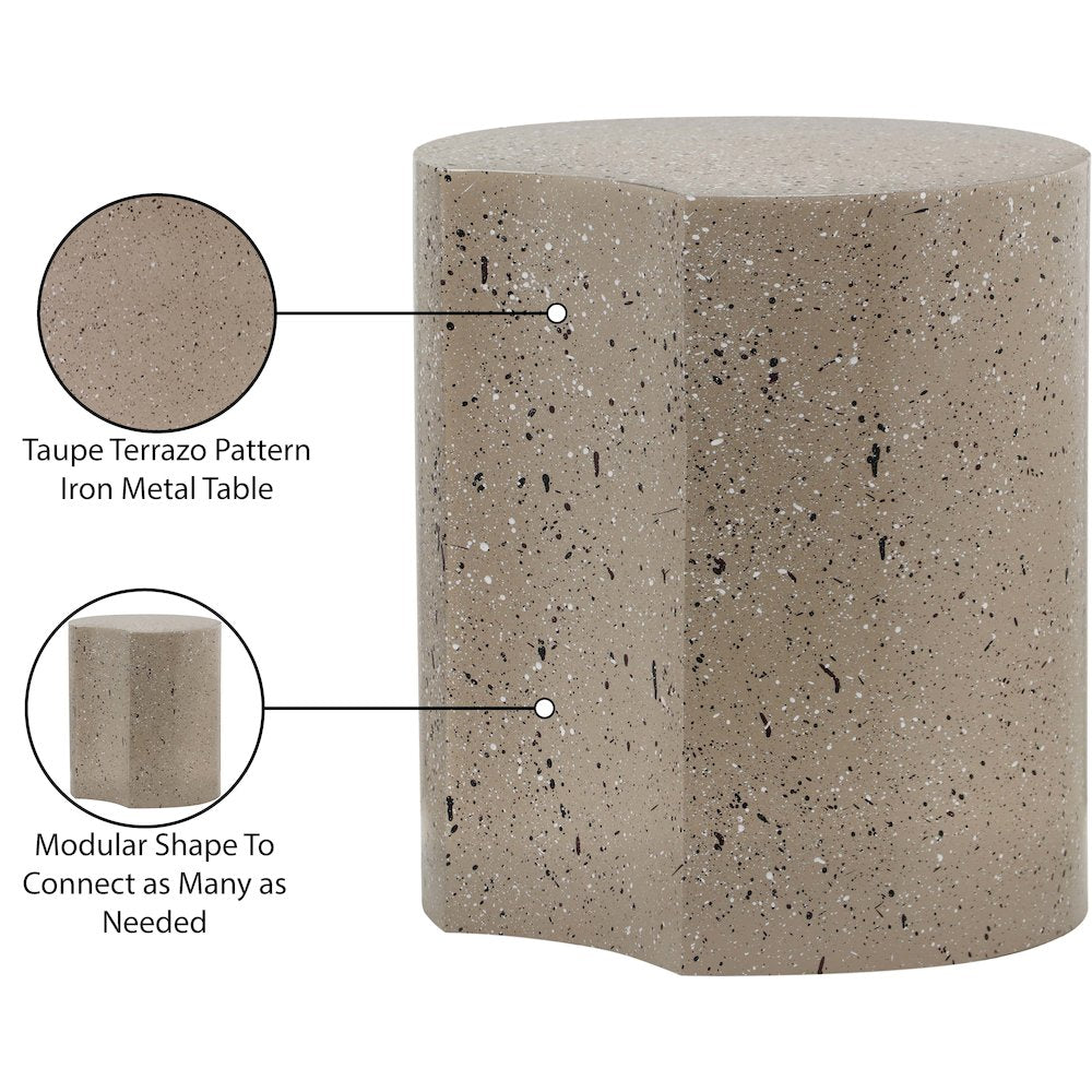 Dimple Taupe End Table