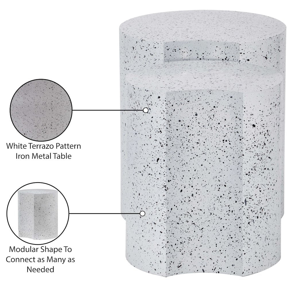 Dimple White End Table