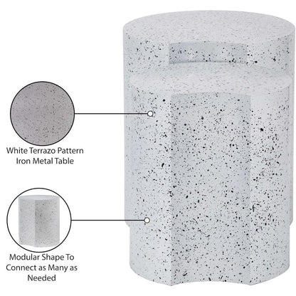 Dimple White End Table