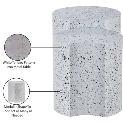 Dimple White End Table