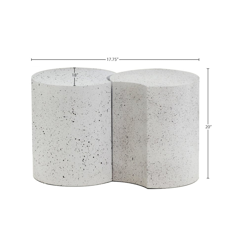 Dimple White End Table