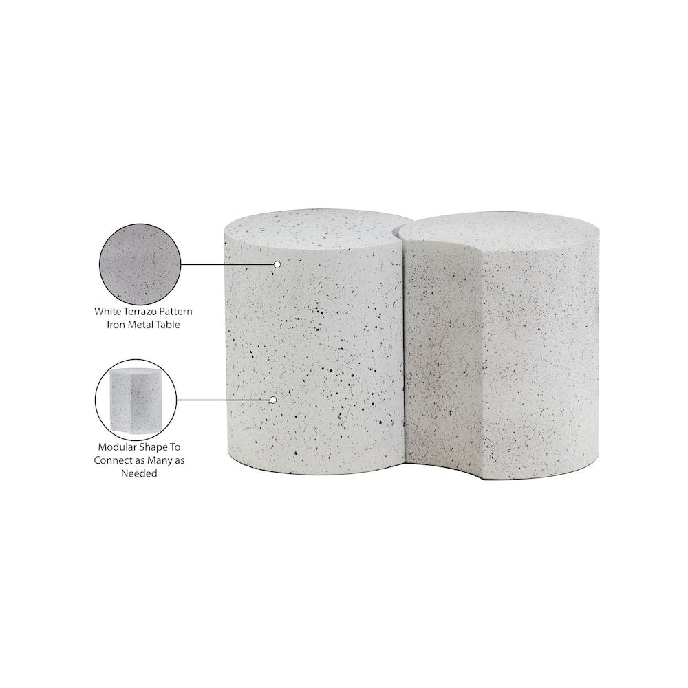 Dimple White End Table