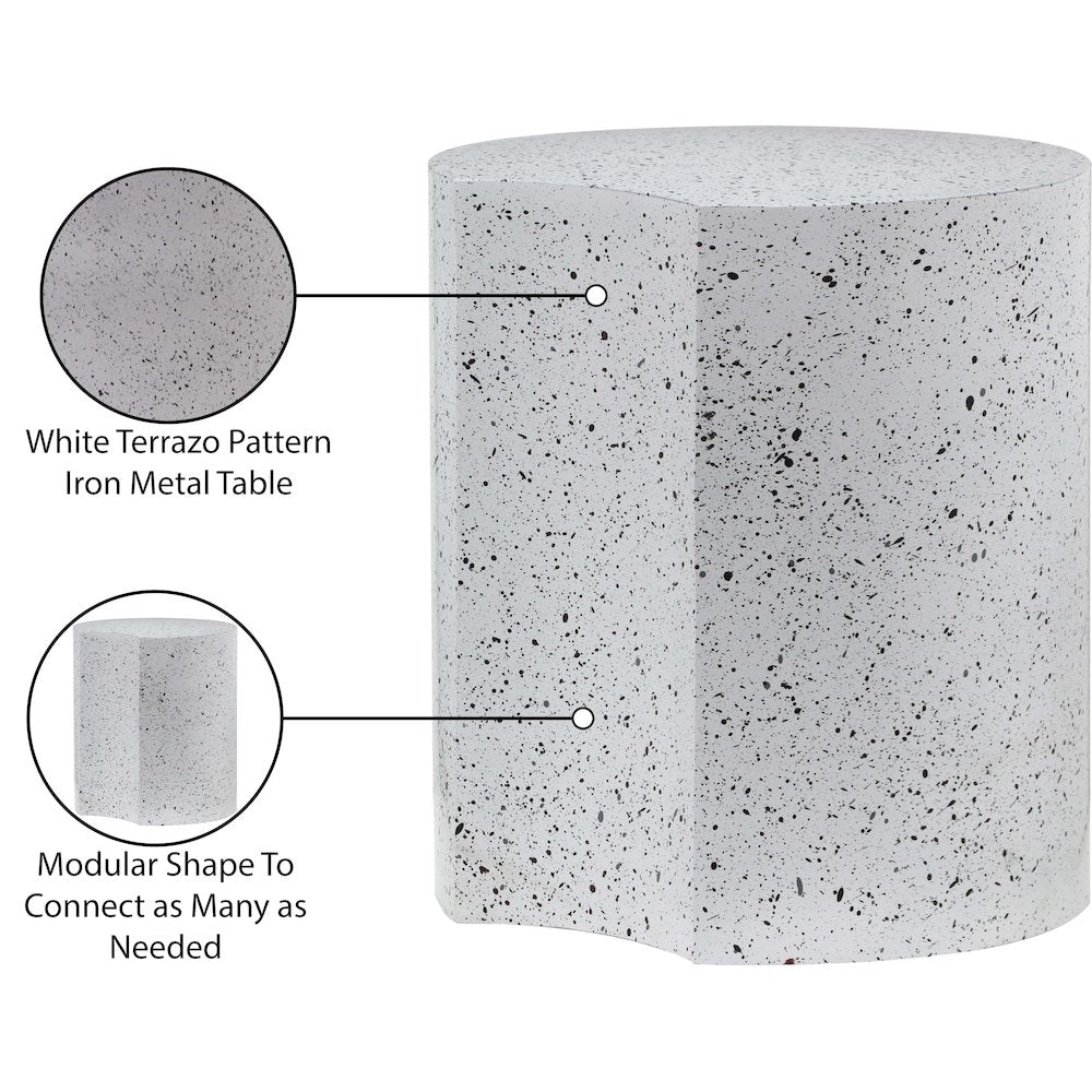 Dimple White End Table
