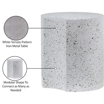 Dimple White End Table