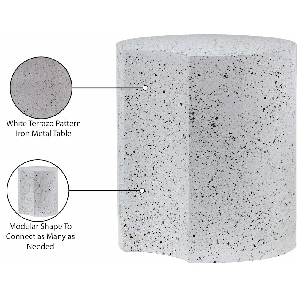 Dimple White End Table