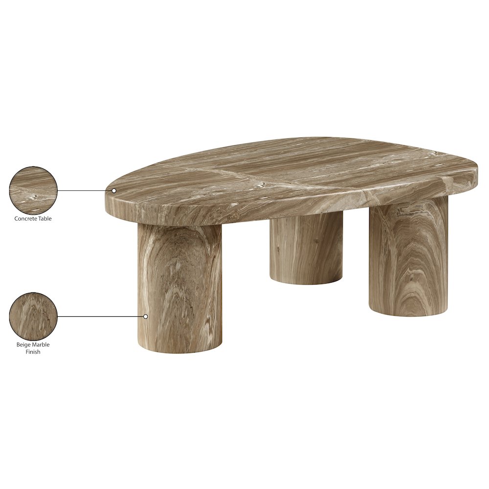 Teramo Beige Concrete Indoor/Outdoor Coffee Table