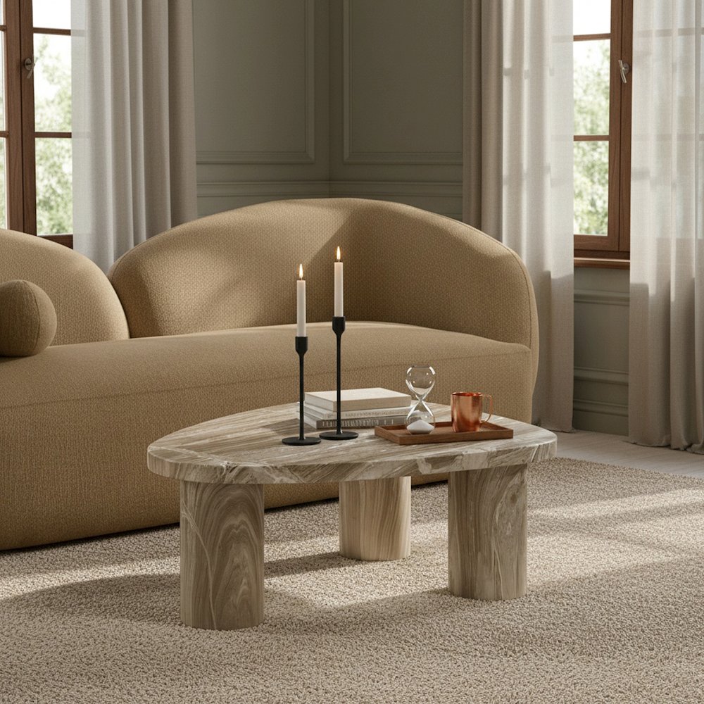 Teramo Beige Concrete Indoor/Outdoor Coffee Table