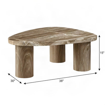 Outdoor Escape Concrete Coffee Table with Free-Form Top, Beige