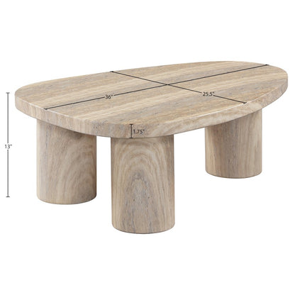 Teramo Travertine Concrete Indoor/Outdoor Coffee Table