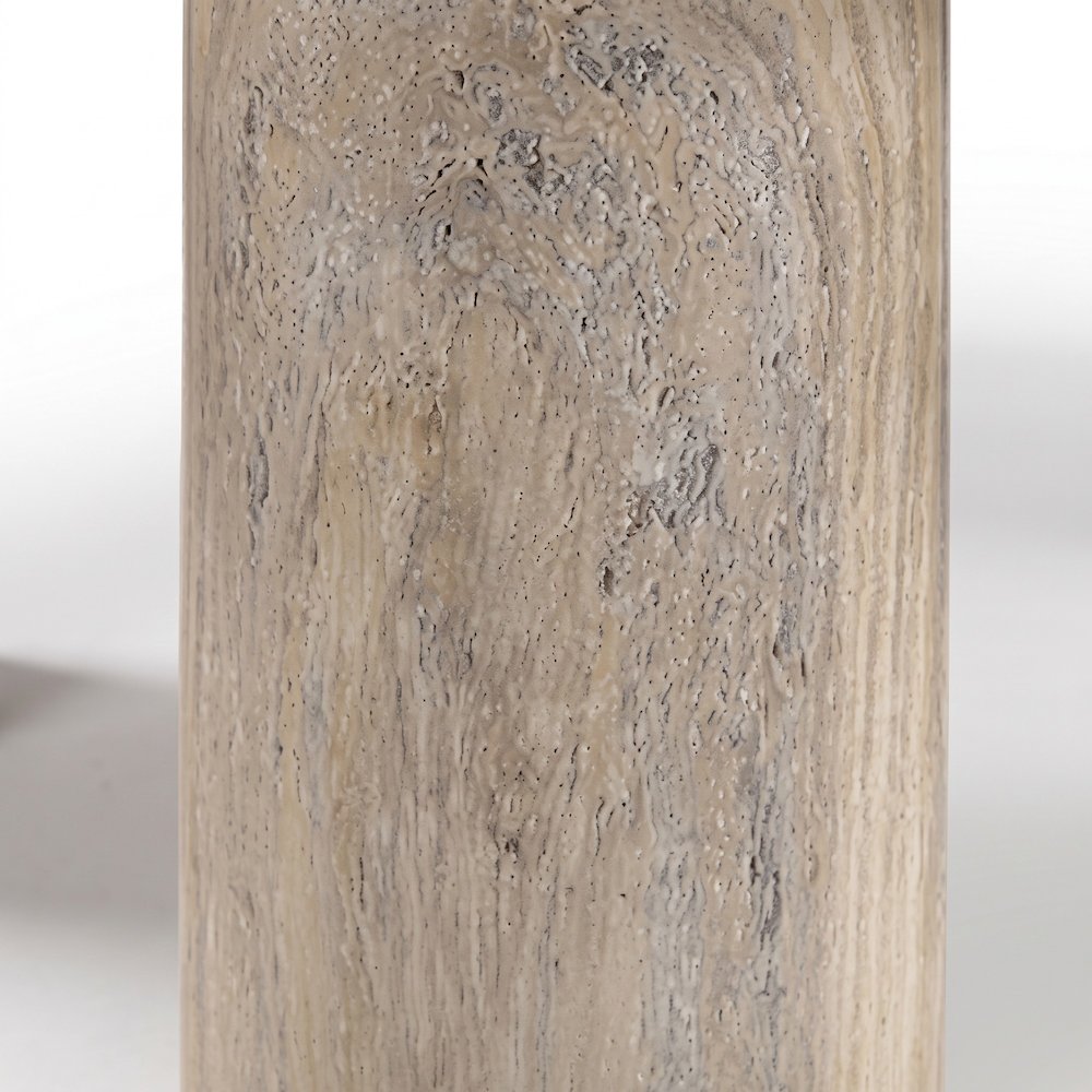 Outdoor Escape Concrete Coffee Table with Free-Form Top, Travertine