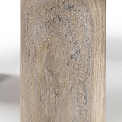 Outdoor Escape Concrete Coffee Table with Free-Form Top, Travertine