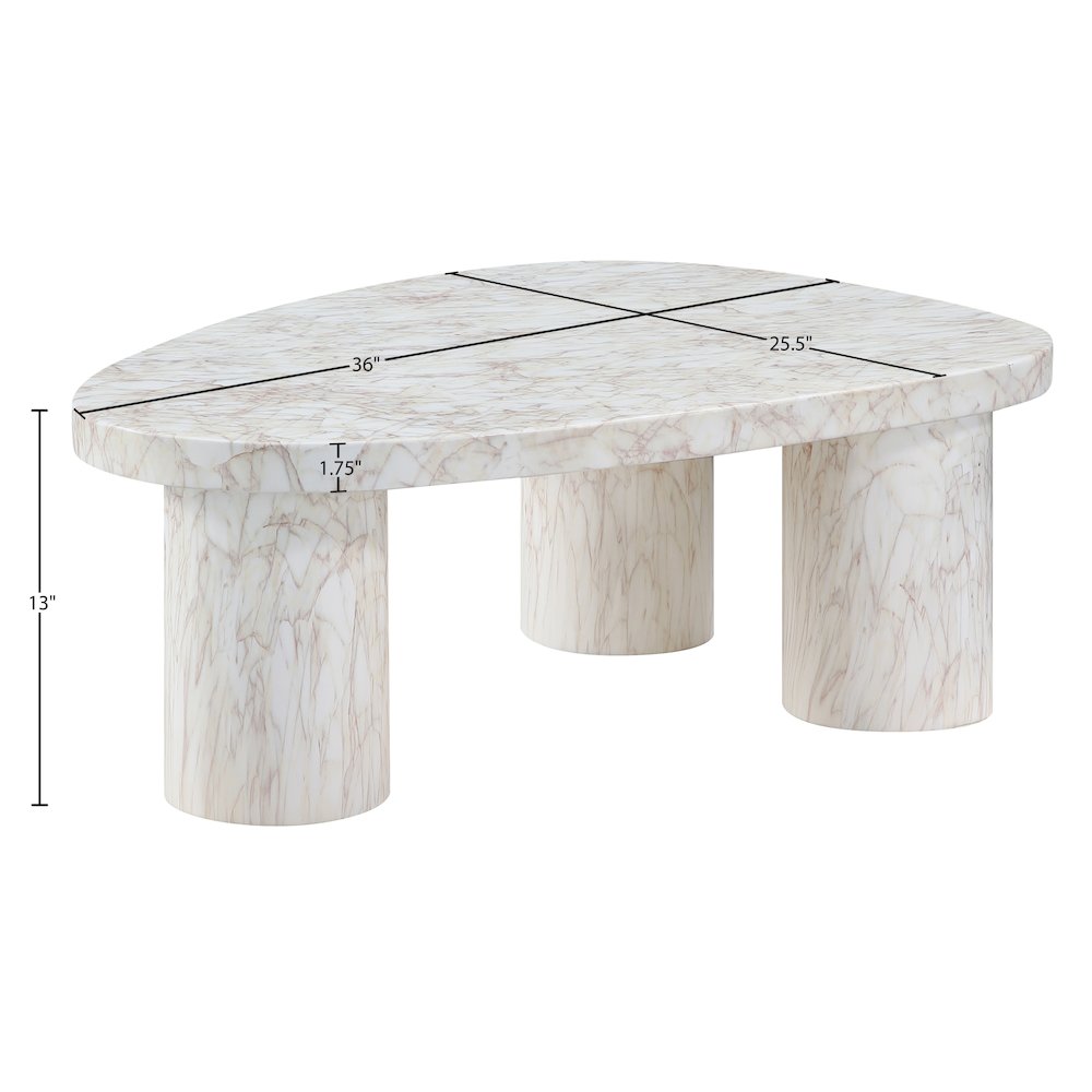 Teramo White Concrete Indoor/Outdoor Coffee Table
