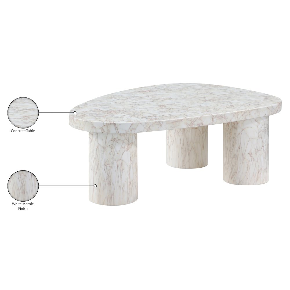 Teramo White Concrete Indoor/Outdoor Coffee Table