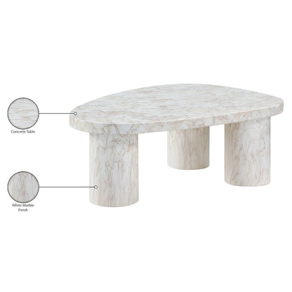 Teramo White Concrete Indoor/Outdoor Coffee Table