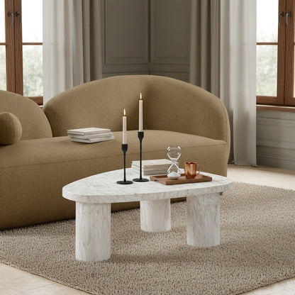 Teramo White Concrete Indoor/Outdoor Coffee Table