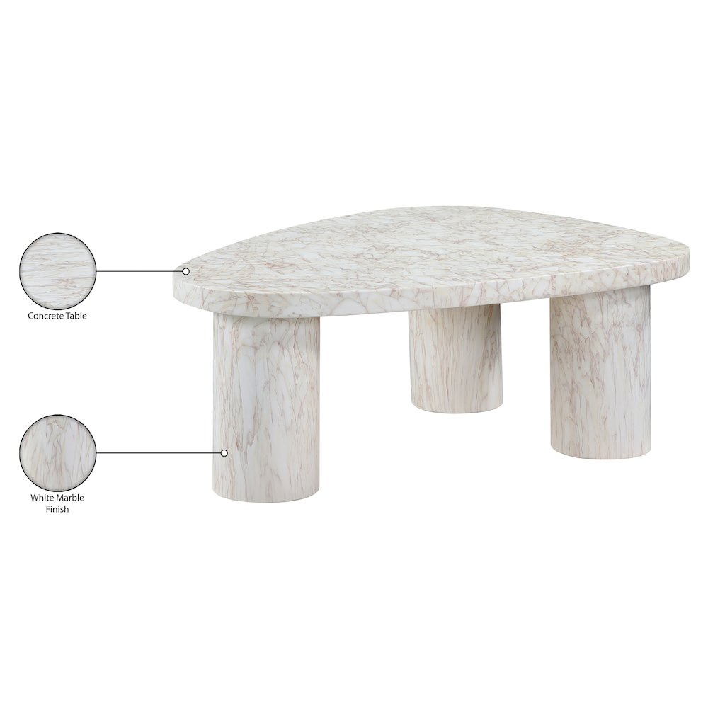 Teramo White Concrete Indoor/Outdoor Coffee Table