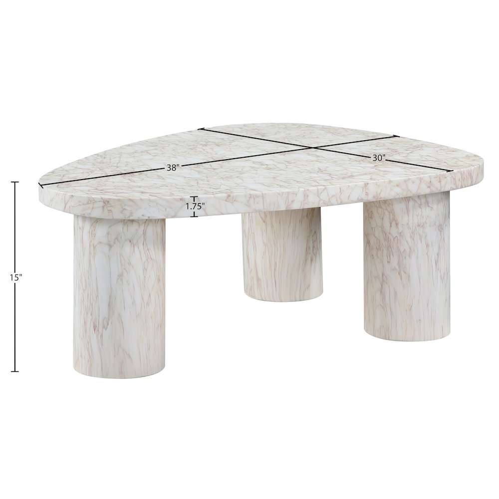 Teramo White Concrete Indoor/Outdoor Coffee Table