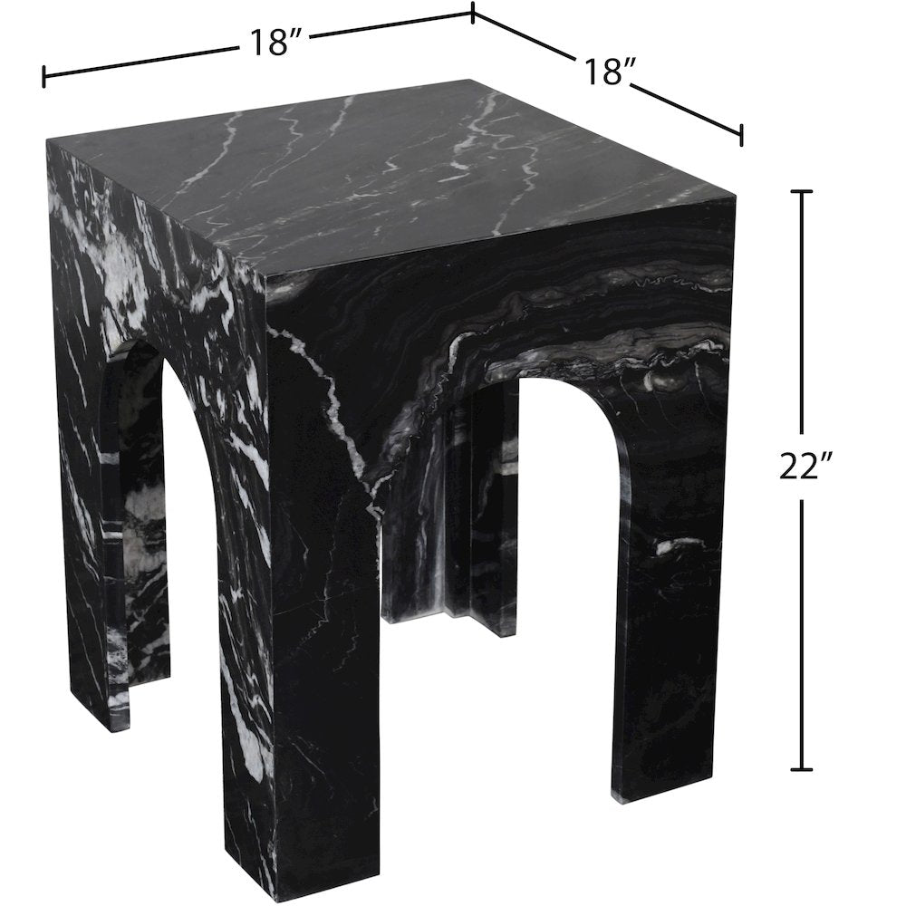 Palermo Black Marble End Table