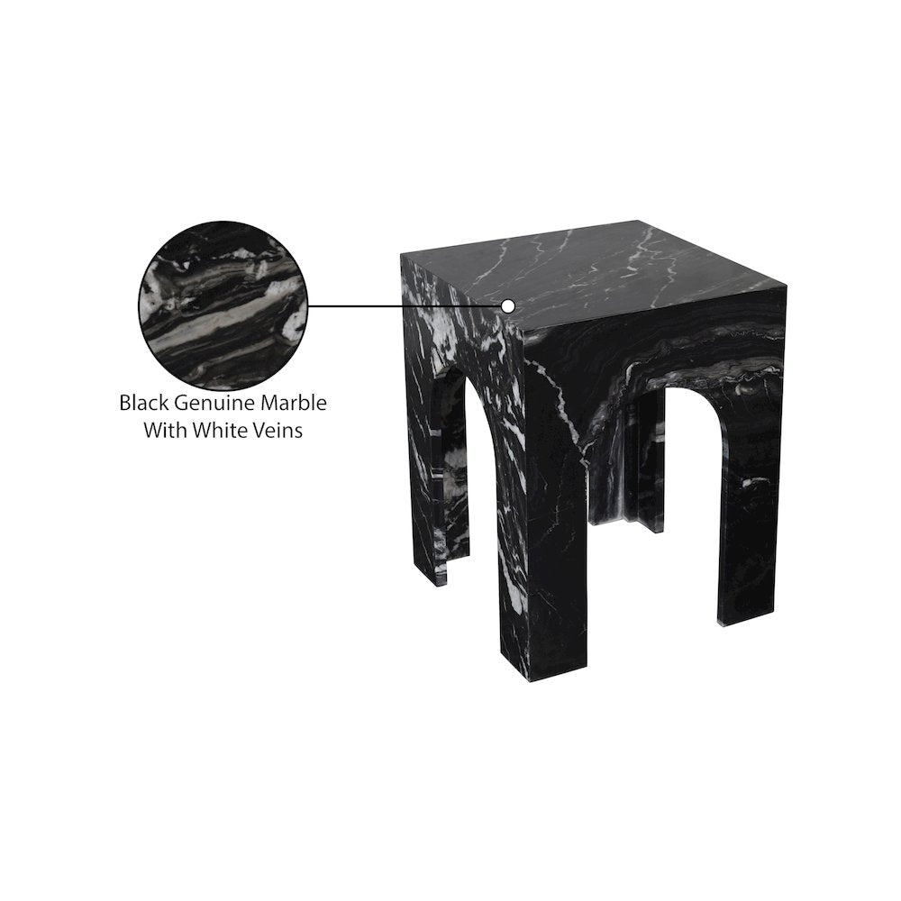 Palermo Black Marble End Table