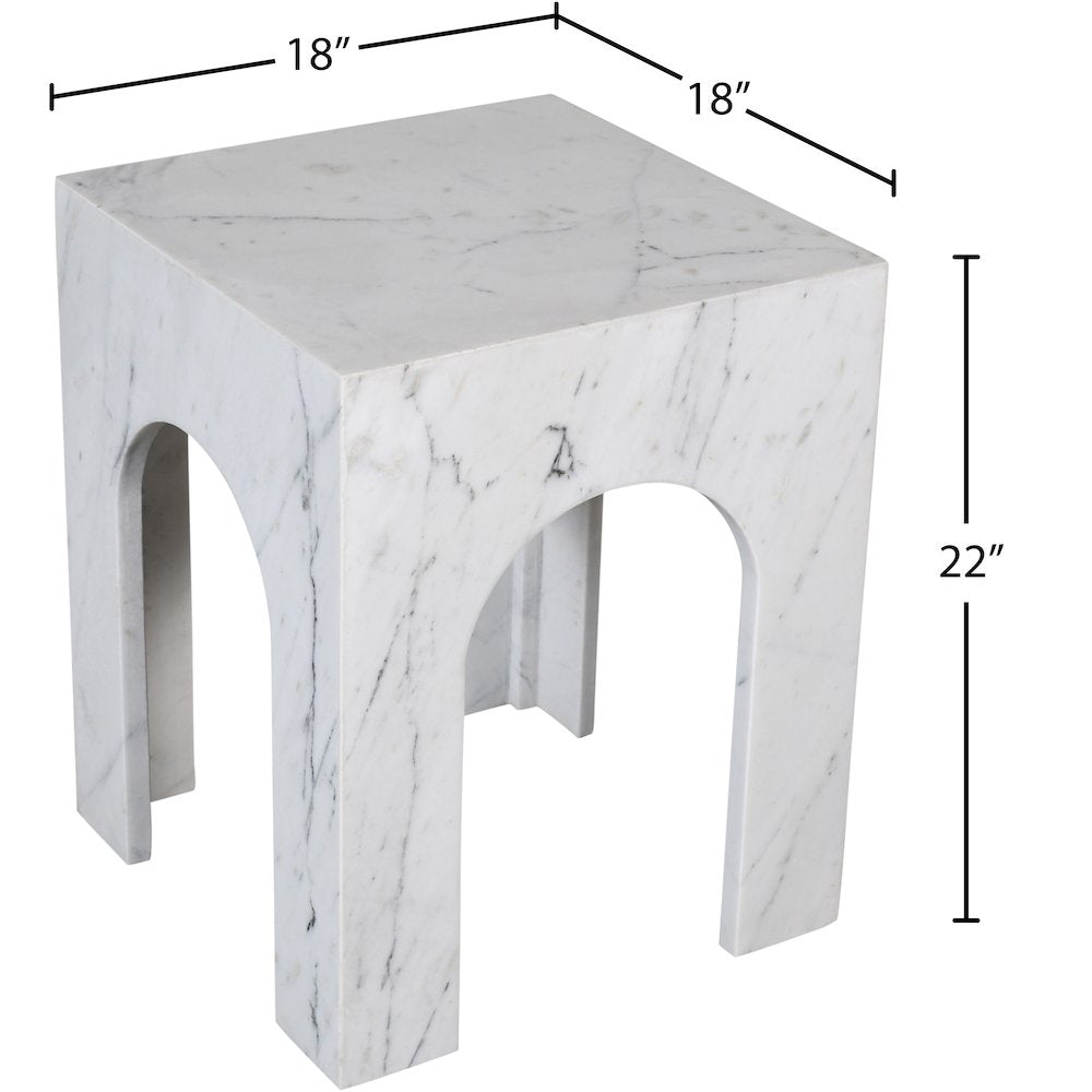 Palermo White Marble End Table