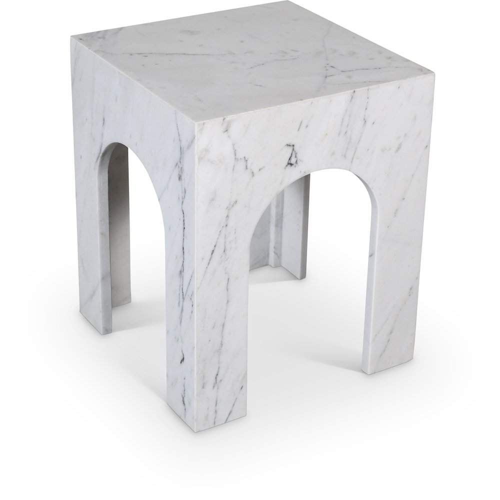 Palermo White Marble End Table