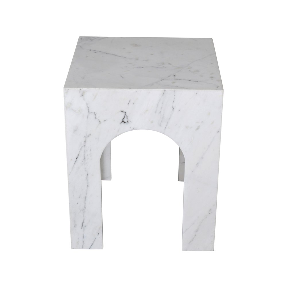 Palermo White Marble End Table