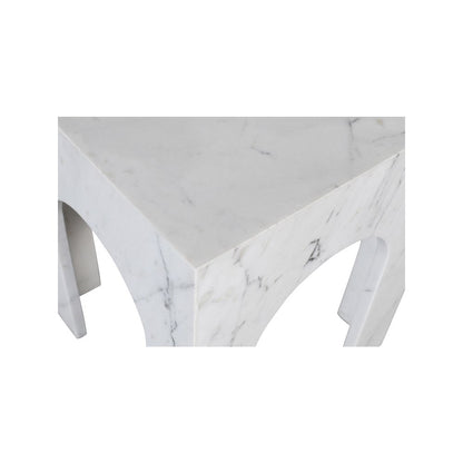 Palermo White Marble End Table