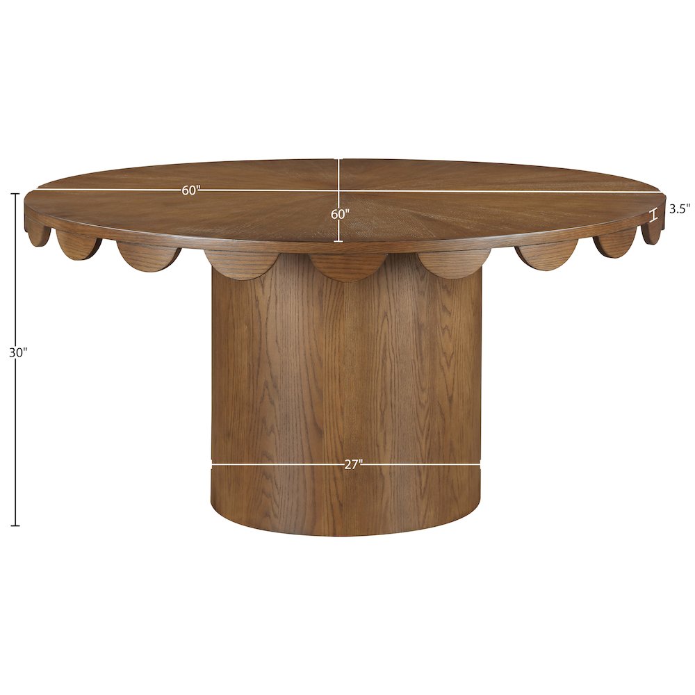Dahlia 60" Brown Oak Veneer Dining Table