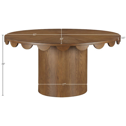 Dahlia 60" Brown Oak Veneer Dining Table