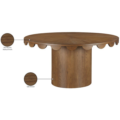 Dahlia 60" Brown Oak Veneer Dining Table