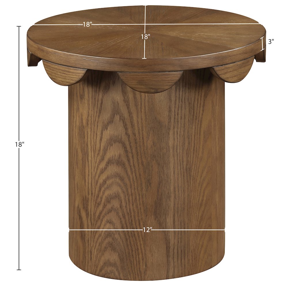 Dahlia Brown Oak Veneer End Table