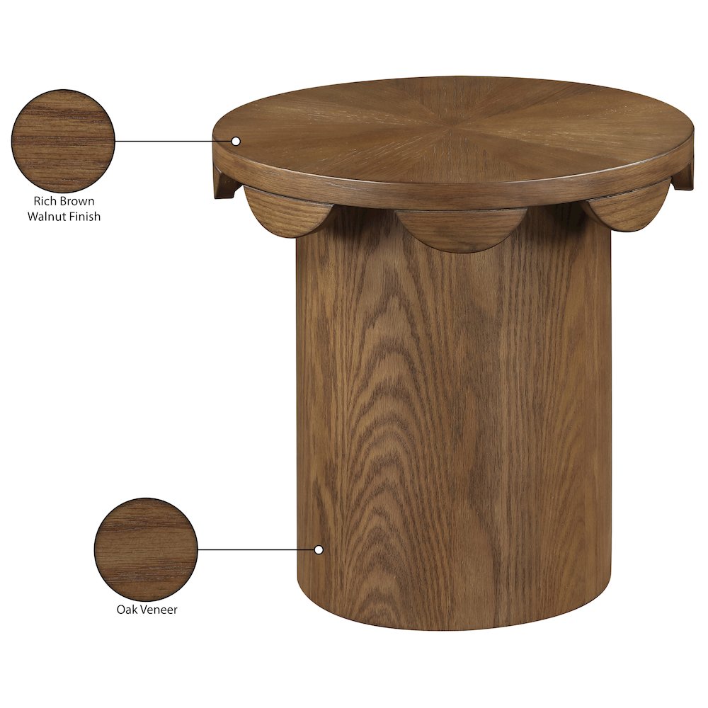 Dahlia Brown Oak Veneer End Table