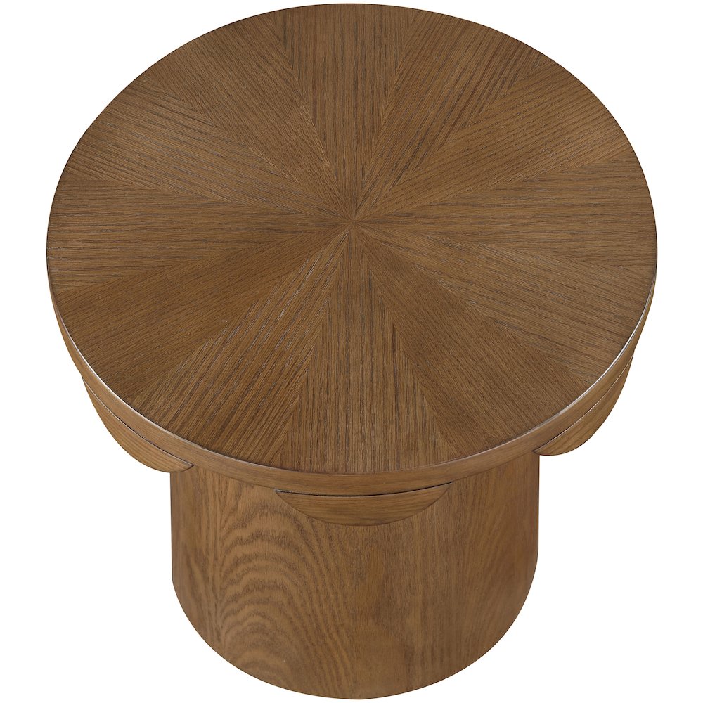 Dahlia Brown Oak Veneer End Table