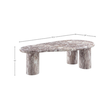 Sassari Brown Marble Finish Concrete Coffee Table