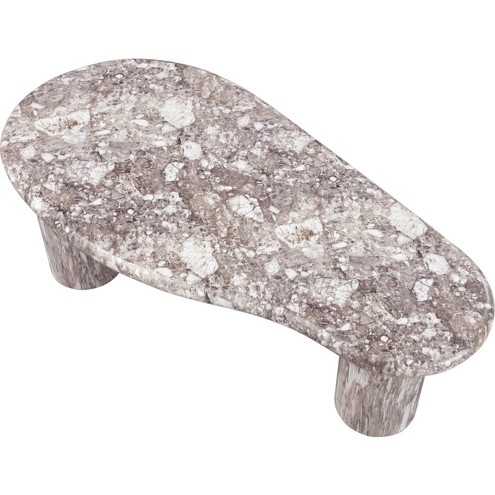 Sassari Brown Marble Finish Concrete Coffee Table