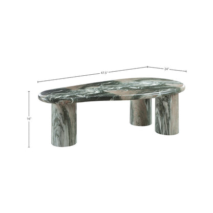 Sassari Green Marble Finish Concrete Coffee Table
