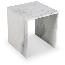 Pienza White Marble End Table