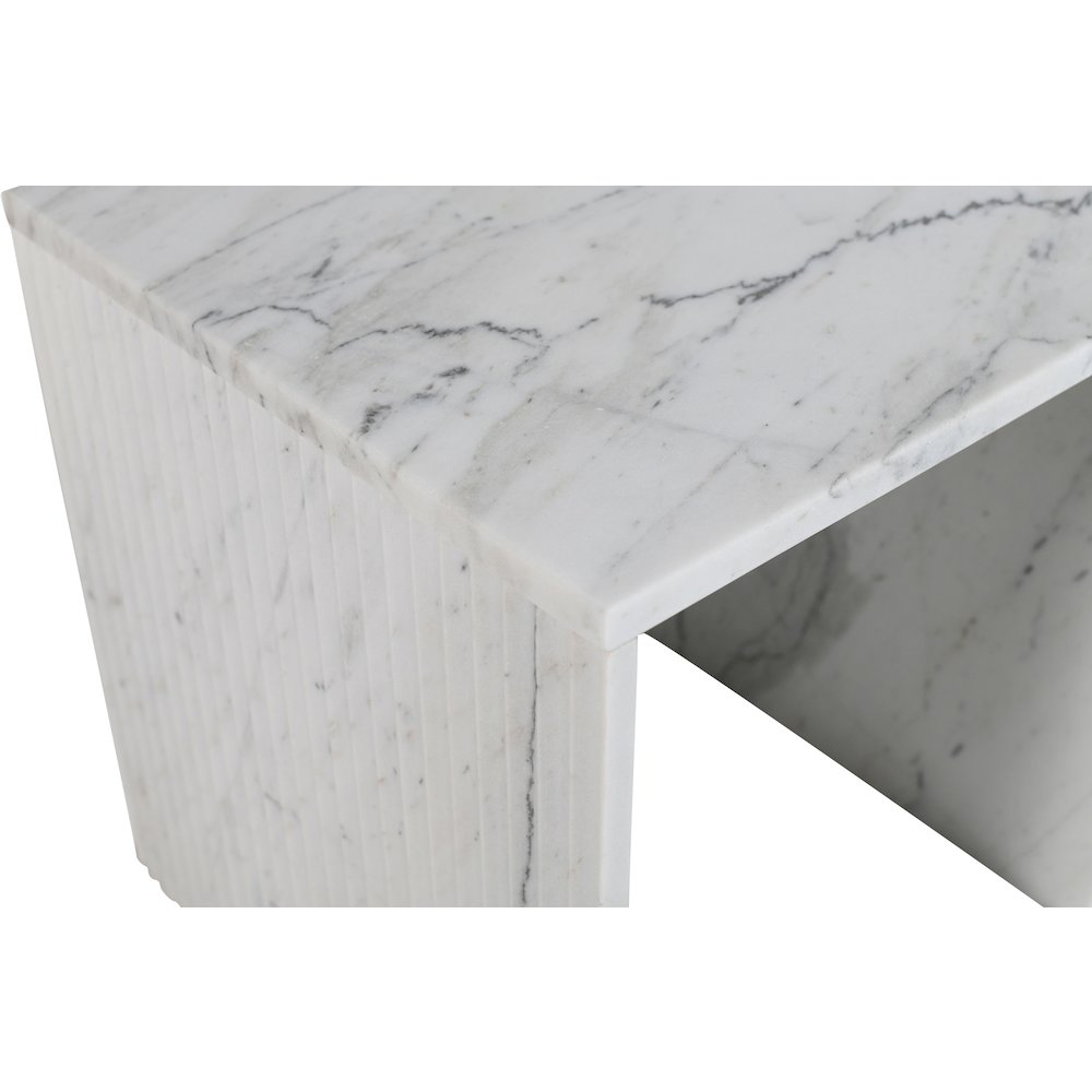 Pienza White Marble End Table
