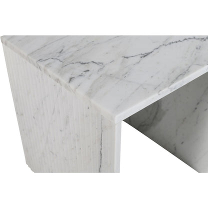 Pienza White Marble End Table