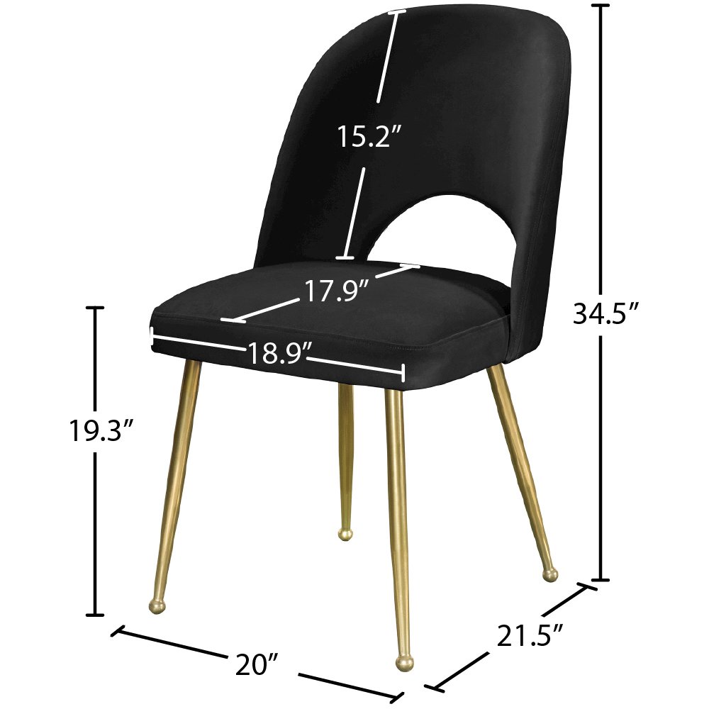 Logan Black Velvet Dining Chair, Set of 2