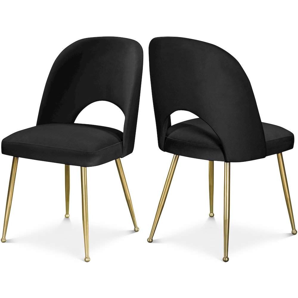 Logan Black Velvet Dining Chair, Set of 2