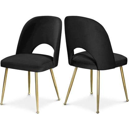 Logan Black Velvet Dining Chair, Set of 2