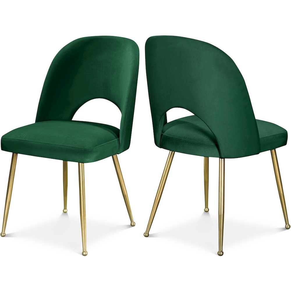 Logan Green Velvet Dining Chair, Set of 2